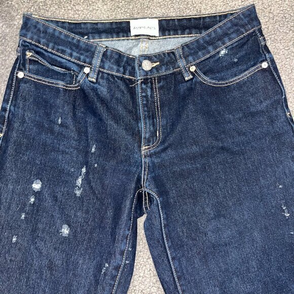 ABRAND JEANS A '99 Low Boot Dark Wash Distressed Jeans -EUC - US Size 28 / AU 10 - Picture 2 of 16